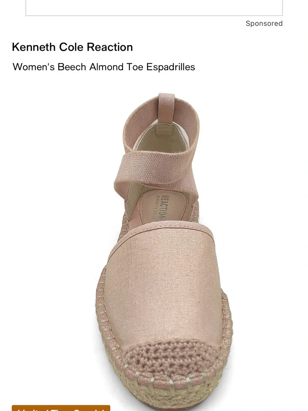 Kenneth Cole Reaction Women's Espadrille Ankle Tie Sandals in Blush